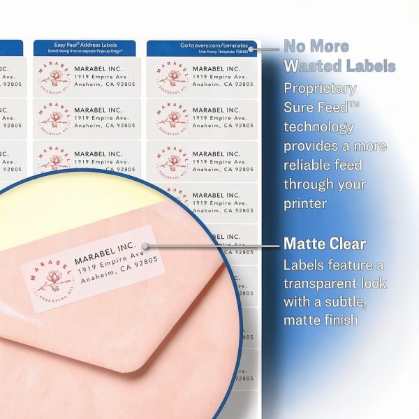 Avery Clear Address Labels Polypropylene Easy Peel-1