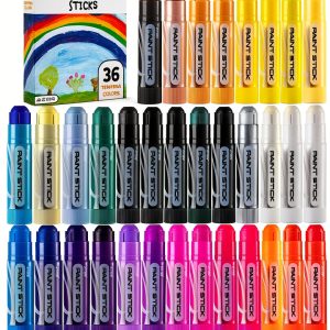 JOYIN Kids Paint Sticks 36 Colors Non Toxic Quick Dry-0