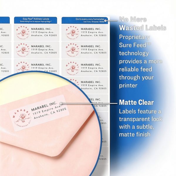 Avery Clear Address Labels Easy Peel Inkjet Printable-1