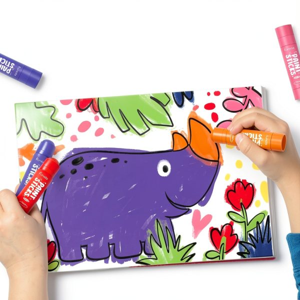 Funcils Washable Paint Sticks Non Toxic Kids Art Supplies-3