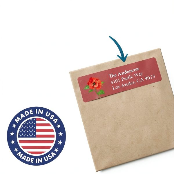 Flower Address Labels Personalized Self Adhesive Made in USA-1