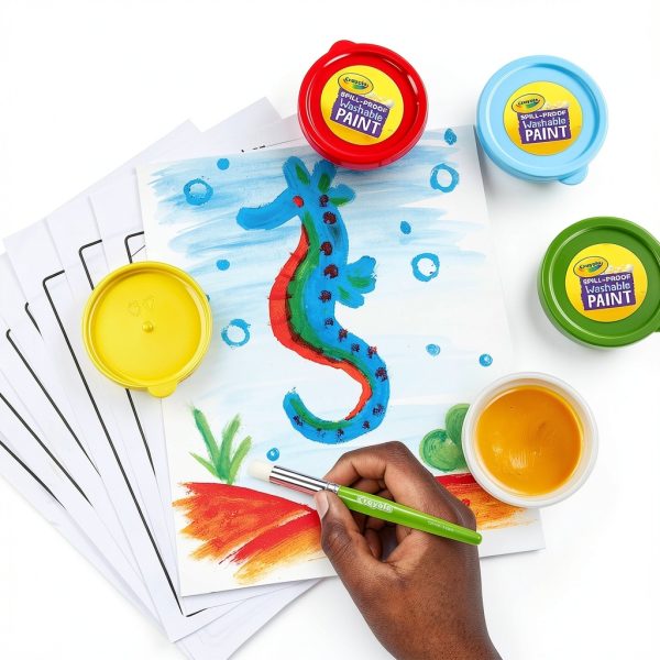Crayola Spill Proof Washable Paint Kit for Kids Art-8