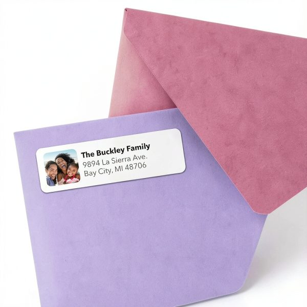Bunny Badges Photo Address Labels Customizable White Paper-2