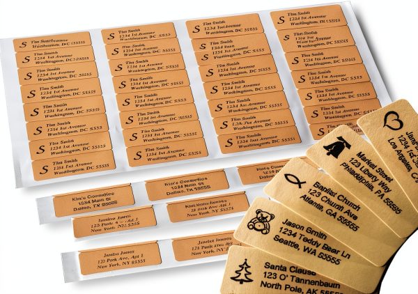 500Labels Custom Address Labels Gold Paper Office Supplies-0