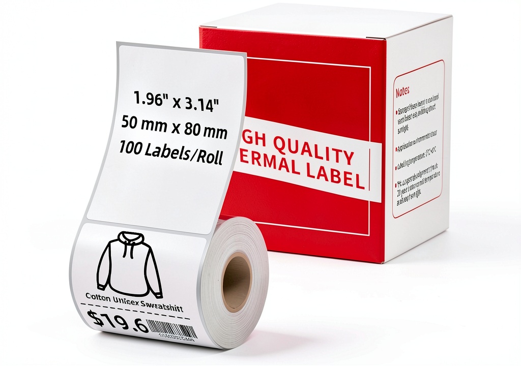 Ponek thermal labels in use on office shelves