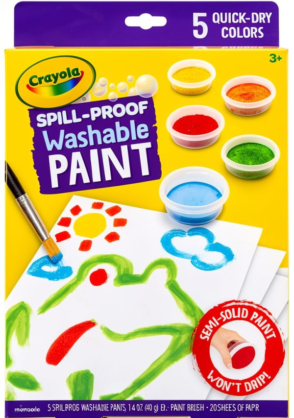 Crayola Spill Proof Washable Paint Kit for Kids Art-0