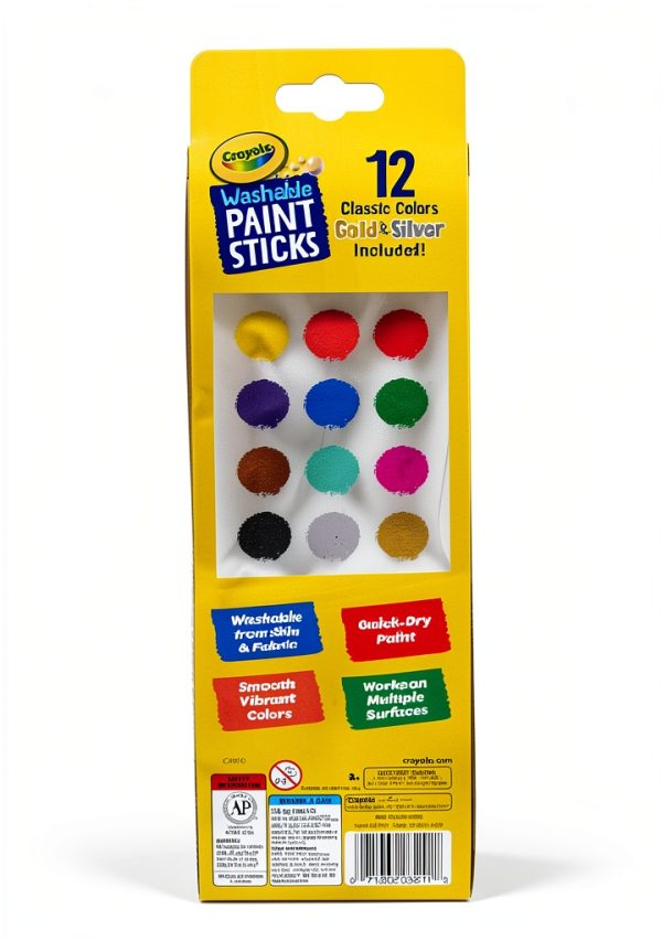 Crayola Kids Paints Assorted Colors Dry Paint Sticks-4