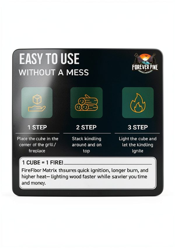 Fire Starter Cubes 160 pcs FOREVER PINE Natural Waterproof Odorless-6