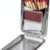 Metal Match Box Case Marsrut Stainless Steel Vintage Matchstick Holder-0