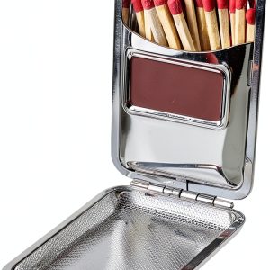 Metal Match Box Case Marsrut Stainless Steel Vintage Matchstick Holder-0