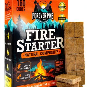 Fire Starter Cubes 160 pcs FOREVER PINE Natural Waterproof Odorless-0