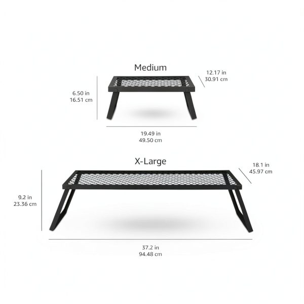 Camping Grill Grate Amazon Basics Portable Black 237sqin-3