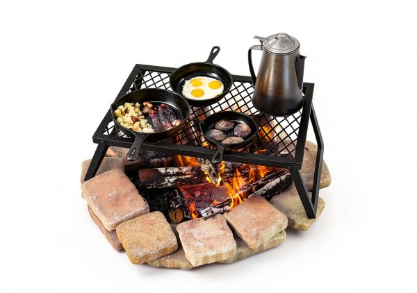 Camping Grill Grate Amazon Basics Portable Black 237sqin-4