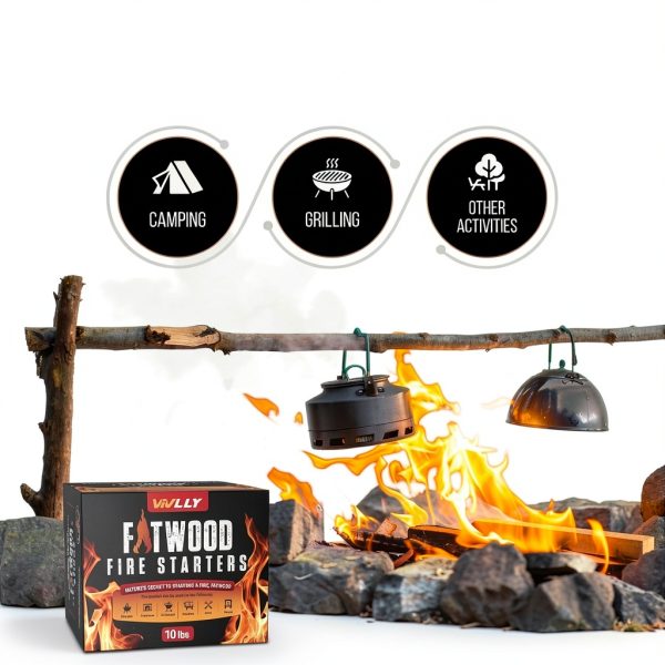 Fatwood Fire Starter Sticks 10 lb Vivlly Natural Resin Rich Kindling-2