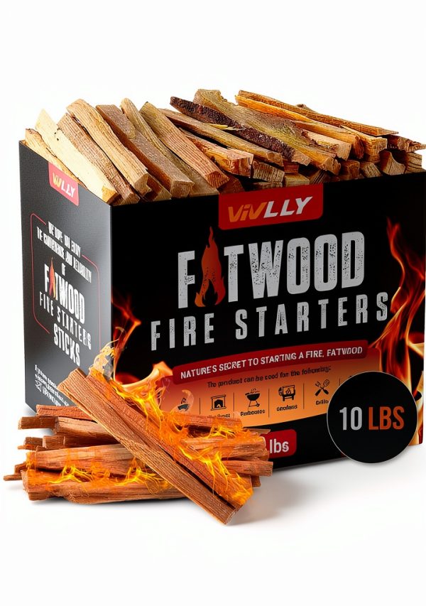 Fatwood Fire Starter Sticks 10 lb Vivlly Natural Resin Rich Kindling-0